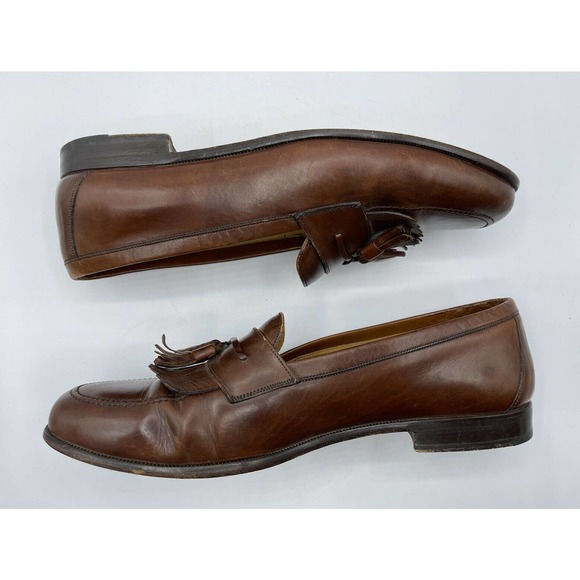 Mezlan Men's Size 10 M Santander Brown Tan Leather Slip-On Tassel Loafer Shoes - Picture 3 of 12
